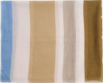 Saint Laurent Cassandre Striped Stole in Cotton and Silk