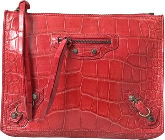 Balenciaga Paper Postcard Pouch - Dames - Clutches - Rood - ONE Size - Leer - Tassen