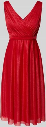 Troyden Collection Regular Fit Kleid mit Glitzer-Mesh in Rot, Gr&ouml;&szlig;e 32