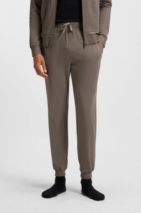 HUGO BOSS Sweatpants BOSS Mix & Match Pants, Damen, Gr. XXL, N-Gr, medium braun 210, Sweatware, Obermaterial: 95% Baumwolle, 5% Elasthan, Basic kn&ouml;chellang, Hos