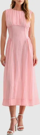 Mila Mae Crinkle Sleeveless Dress in Blush at Nordstrom, Size X-Small