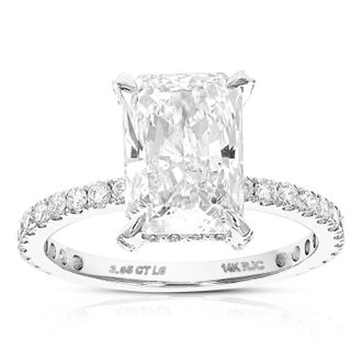 Vir Jewels 3.85 cttw Radiant Lab Grown Diamond Engagement Ring in 14K White Gold For Women