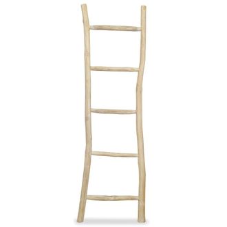 vidaXL Vidaxl - Escalera Toallero Con 5 Pelda&ntilde;os Teca 45x150 Cm Natural