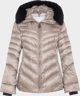 Gorski Down Apres-Ski Jacket with Detachable Toscana Lamb Hood Trim