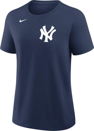 Nike New York Yankees Wordmark Nike Womens MLB T-Shirt in Blue | 01K944BNK-M3X