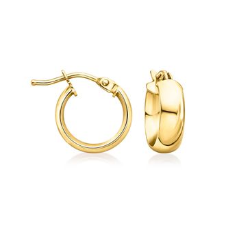 Canaria Canaria Italian 10kt Yellow Gold Domed Hoop Earrings