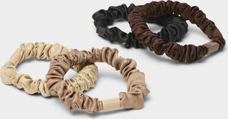 Simons Womens Rectangular-bead insert pleated elastics Set of 4