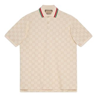 Gucci Cotton Piquet Polo With GG Ivory 753572-XJFUG-9037
