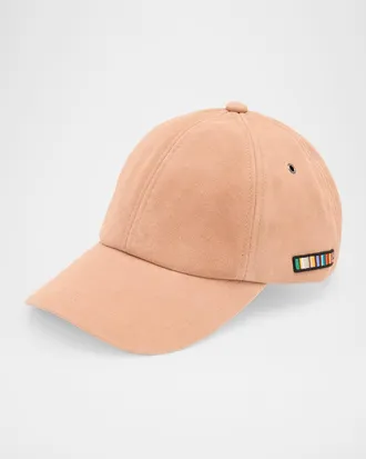 Paul Smith Men & apos;s Suede Signature Stripe Applique Baseball Cap