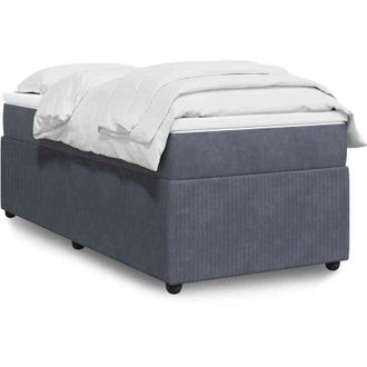 vidaXL Cama Box Spring Con Colch&oacute;n Terciopelo Gris Oscuro 90x200 Cm Vidaxl