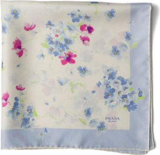 Prada Bandeau a fiori - Bianco