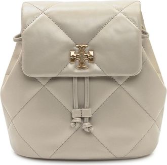 Tory Burch Mini Kira Diamond Quilt Rugzak - Dames - Rugzakken - Beige - ONE Size - Leer - Tassen