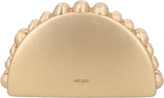 Cult Gaia Semi-Circular Gold Clutch with Shell-Like Embellishments