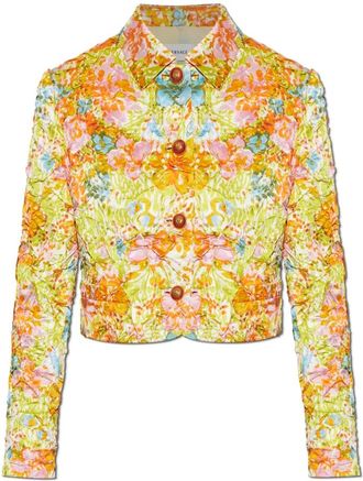 Versace Gedrukte Zijden Duchesse Jas - Dames - Zomerjassen - Veelkleurig - XS - Polyester - Jassen