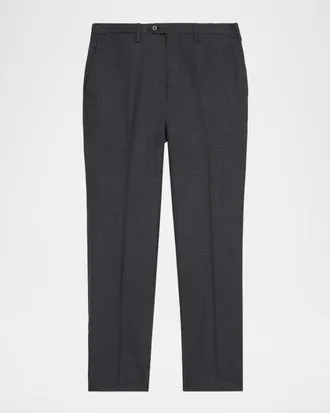Kiton Men & apos;s Wool Twill Flat-Front Trousers