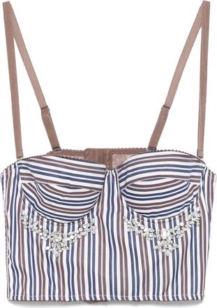 Des_Phemmes Corsetto a righe - Marrone