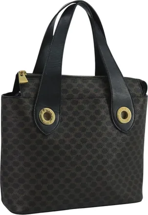 Celine C Macadam Pvc Leather Black Pvc Handbag (Pre-Owned)