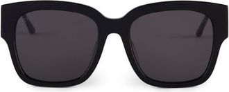 DIFF Eyewear Isabella 54mm Polarized Square Sunglasses in Black/Grey at Nordstrom