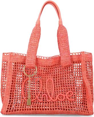 Chlo&eacute; Tassen, Dames, Rood, ONE Size, Leer, Summer Banana East-West Tote Bag