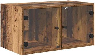 vidaXL Wall Cabinets 2 pcs Old Wood 68 x 37 x 35 cm Engineered Wood vidaXL