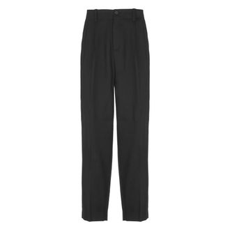 Golden Goose Straight Trousers, male, Black, S, Black Wool Trousers with Iconic Stars