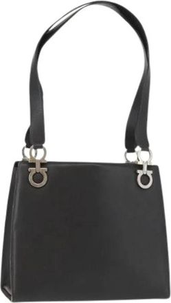 Ferragamo Pre-owned Leren Schoudertas - Dames - Vintage Schoudertas - Grijs - ONE Size - Leer - Vintage