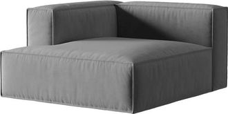 MICADONI Modulare Design Chaiselongue Nuria mit Armlehne links - Samtbezug