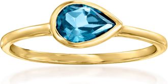 RS Pure by Ross-Simons London Blue Topaz Ring in 14kt Yellow Gold