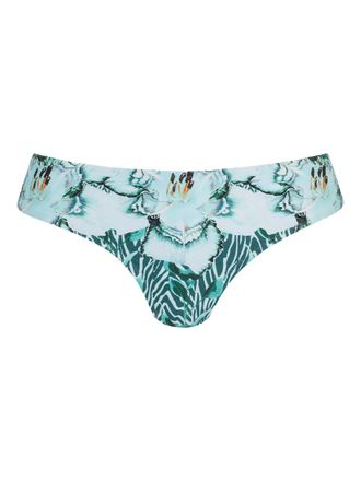 Temperley London Liana floral-print bikini bottom - Blue