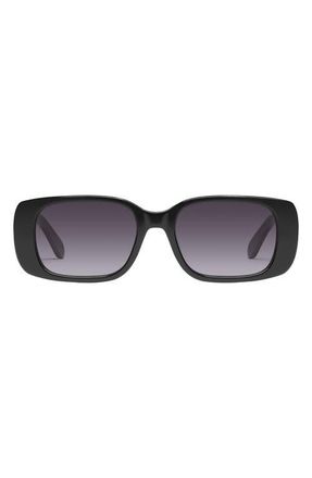 Quay Karma 53mm Gradient Square Sunglasses in Black /Smoke at Nordstrom