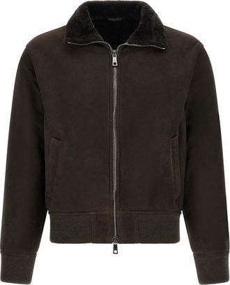 Giorgio Brato Brown Solid Shirt Collar Jacket