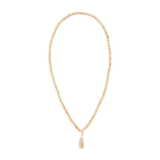 Alanui Necklaces, female, Beige, Size: ONE SIZE Handcrafted Beaded Necklace with Tassel Accent