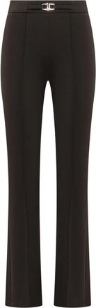 Liu Jo Pant H.W Fit Flare - Dames - Wijde Broeken - Zwart - XS - Polyester - Broeken