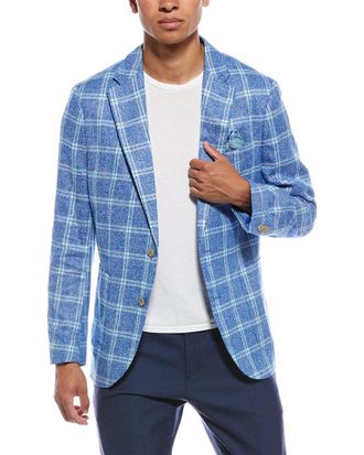 Tailorbyrd Tailorbyrd Linen-Blend Windowpane Sportcoat