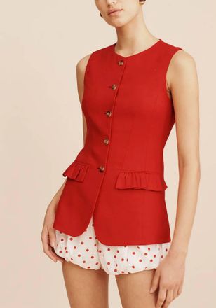 Poss&eacute; Matilda Gilet Vest In Red