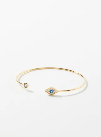 Simons Womens Evil eye open bangle