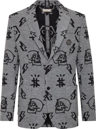 Philipp Plein Blazer Gigol&ograve; Fit - Heren - Blazers - Grijs - L - Jassen