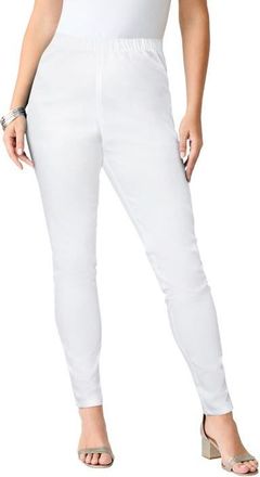 Roaman's Plus Size Comfort Stretch Slim Leg Jean in White Denim at Nordstrom, Size 14
