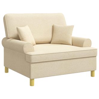 vidaXL Sill&oacute;n Con Cojines Crema Tela Vidaxl
