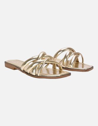 XY London Womens XY London Womens/Ladies Fiona Metallic Strappy Flat Sandals - Gold - Size: 3