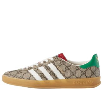 adidas x Gucci Gazelle GG Supreme Shoes Beige Ebony Green 715222-FAAR3-9751