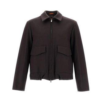 Barena Jassen, Heren, Bruin, S, Wol, Blouson Jas