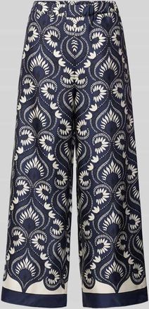 Max Mara Loose Fit Weite Hose aus reinen Seide Modell DOTTICO in Marine, Gr&ouml;&szlig;e 34