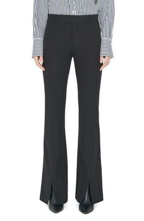 Frame Denim Le High Waist Slit Front Flare Trousers in Noir at Nordstrom Rack, Size 2