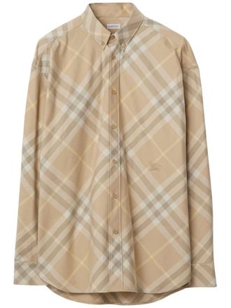 Tシャツ・カットソー Burberry CAMICIE OXFORD A QUADRI MANICA LUNGA Burberry Camicia a Quadri | Toni Neutri | FARFETCH IT
