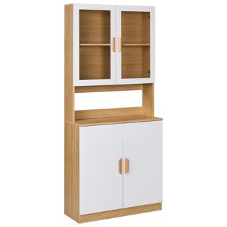 Beliani Beliani - Armario Decorativo Con Cajones Y Vitrina De Vidrio Blanco Cygnet
