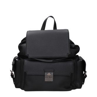 Pineider Herrens Ledertaschen und Rucks&auml;cke Schwarz