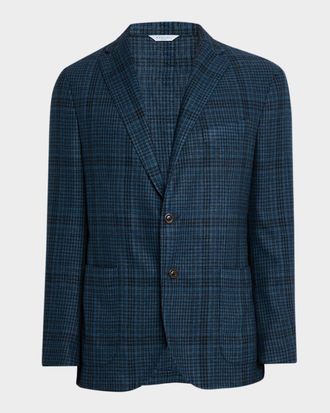 Boglioli Men & apos;s Plaid Wool-Blend Two-Button Blazer