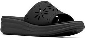 Clarks Drift Floral Wedge Slide Sandal in Black at Nordstrom Rack, Size 10