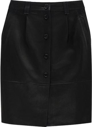 Anine Bing Button-front Leather Skirt